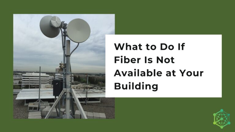 A business internet install by Etheric Networks on an office building, fixed wireless access